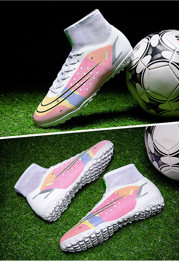 腾讯·体育欧冠刺客14高帮足球鞋成人ag长钉比赛钉子鞋碎钉儿童中学生