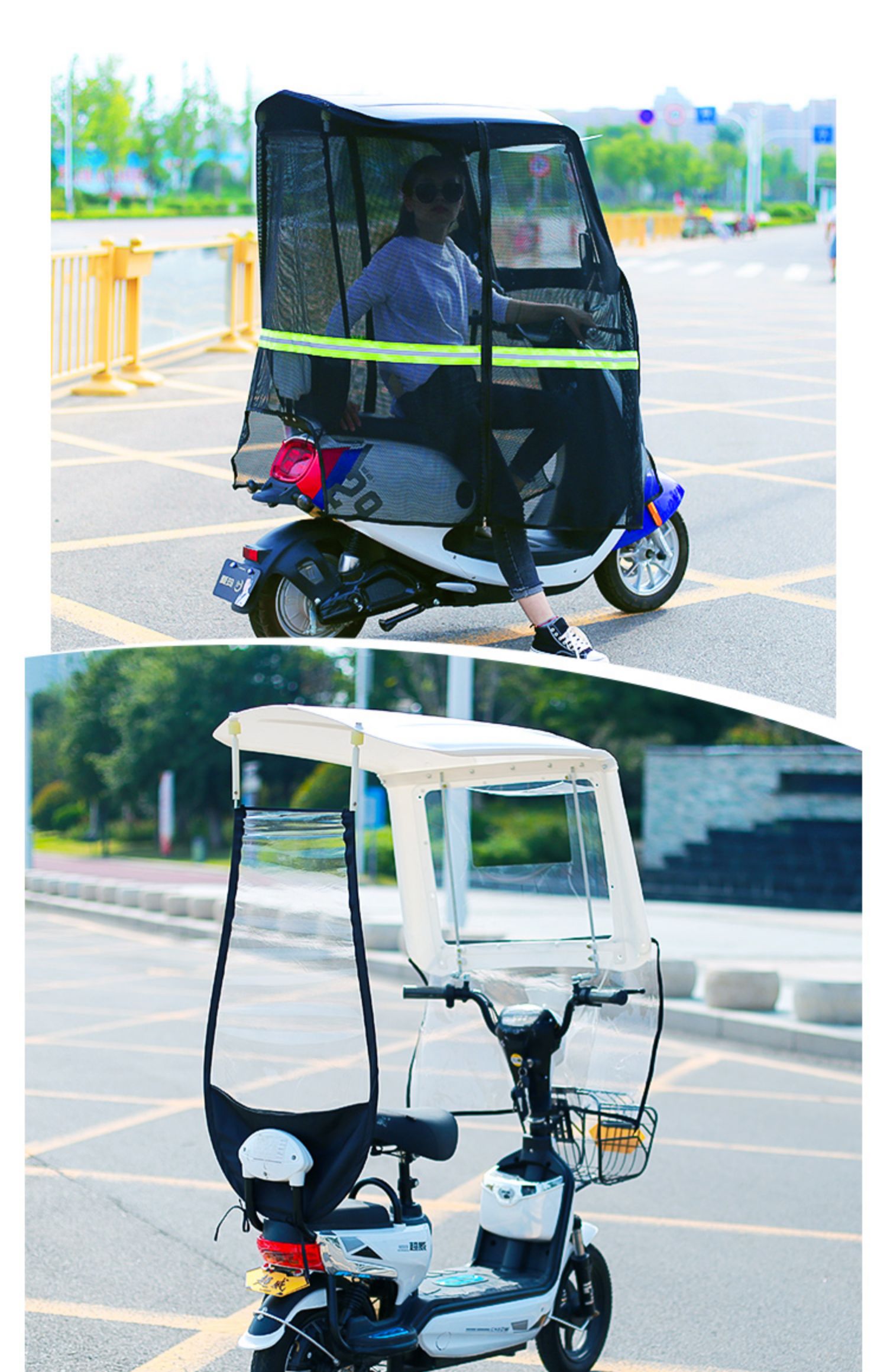 电动车雨棚折叠电动车雨棚夏季防晒加长硬顶防雨篷小型电瓶车挡雨棚