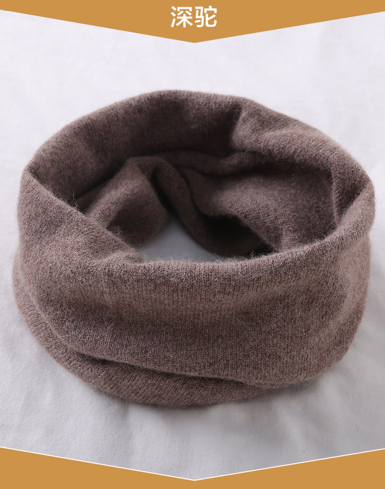 百搭羊绒针织围巾护脖假领子保暖防寒春秋套头小围脖白色情侣平面脖套