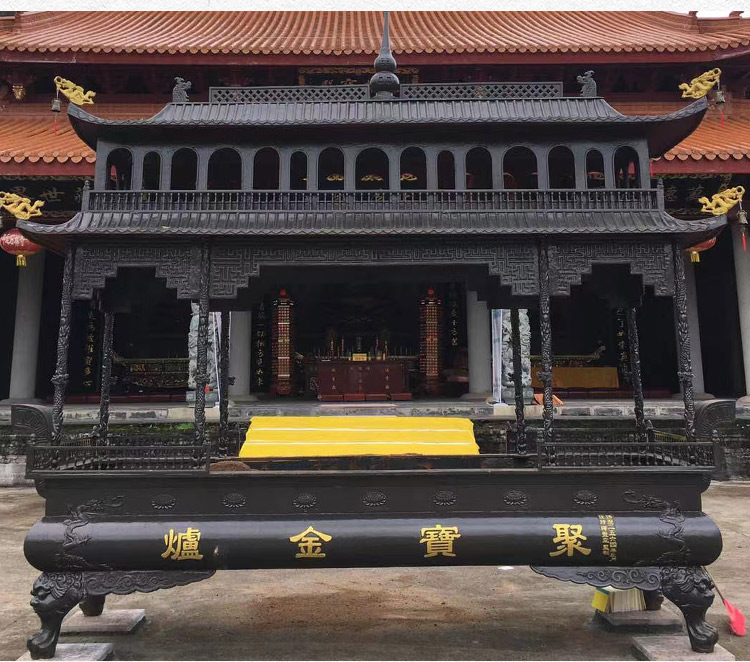 寺庙大香炉铸铁四六八龙柱香炉宗祠佛教道教景区耐腐蚀室外大香炉古董