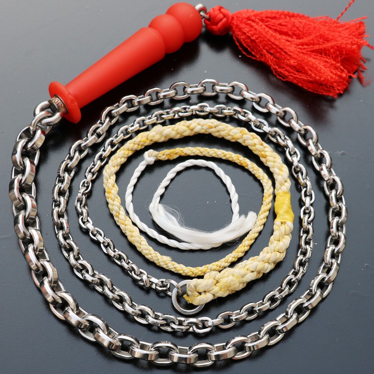 304螺母不锈钢麒麟鞭响鞭甩鞭钢鞭健身鞭长鞭铁鞭子螺母鞭17斤无纹鞭