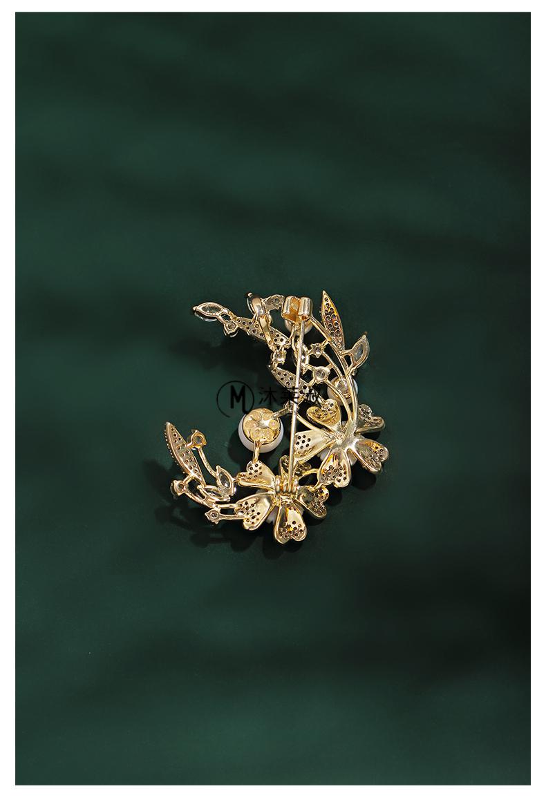 tasaki胸针月桂樱花胸针女胸花配饰个性防走光扣简约百搭小众设计网红