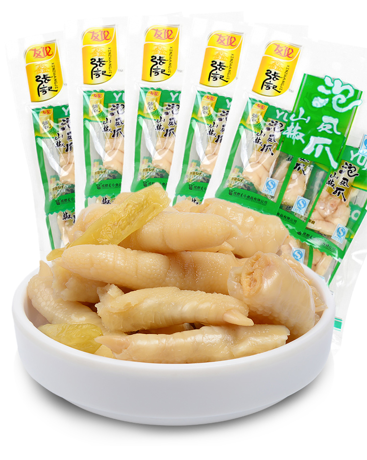 晨臻张记友伦四川山椒凤爪小袋装128g泡鸡脚特产小吃零食泡椒凤爪6包