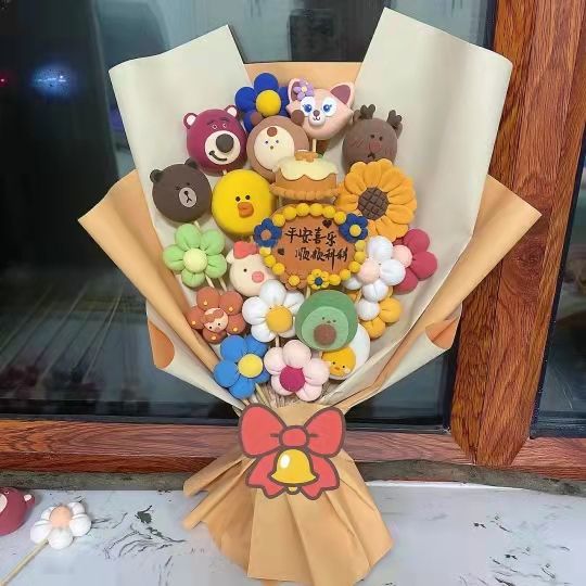 小红书同款粘土花束礼盒情侣礼物手工画框立体摆放diy彩泥36色超轻