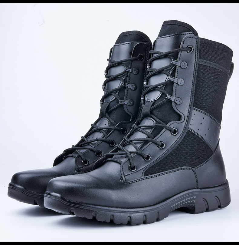 鹿凌青高端品牌 保安作战靴夏天专用夏季工装靴子新式超轻男女安检鞋