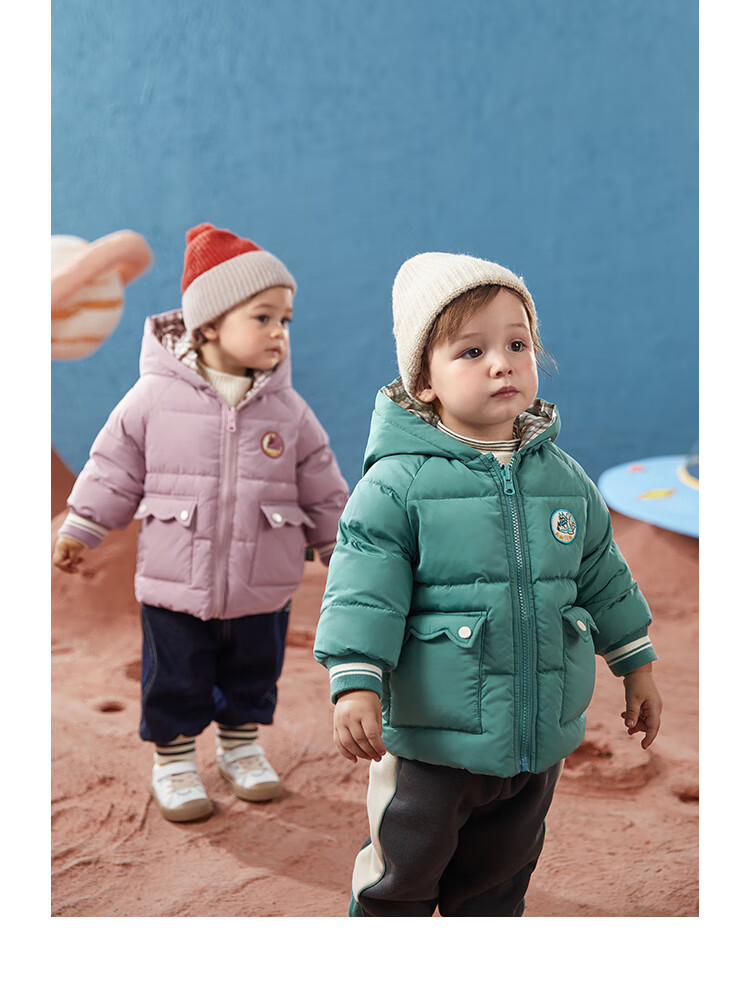 amila阿米拉2022新款儿童冬季棉服外套两面穿加厚保暖连帽男女童宝宝