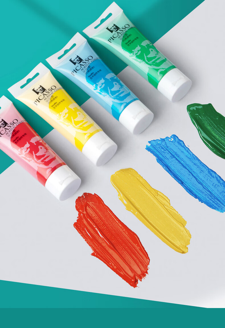 phoenix凤凰画材毕加索丙烯颜料300ml涂鸦12色手绘墙绘丙烯画18色diy