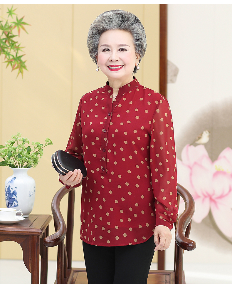 中老年春装长袖雪体恤衫女长袖t恤妈妈老年人加肥加大上衣60岁母亲节