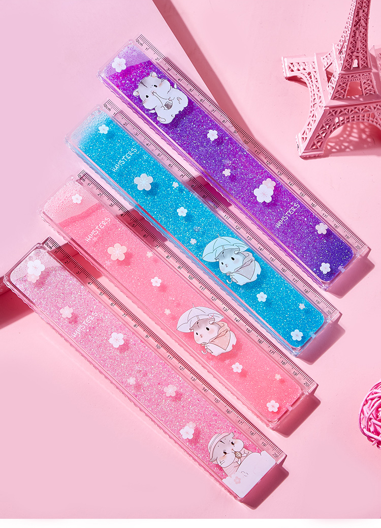 樱花流沙尺子少女心小学生波浪创意可爱套装卡通多功能减压儿童套学生