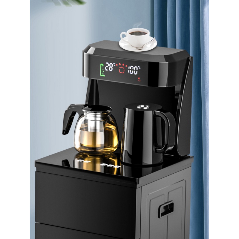 沁园茶吧机 金盾饮水机家用立式智能语音下置水桶自动冷热多功能茶吧