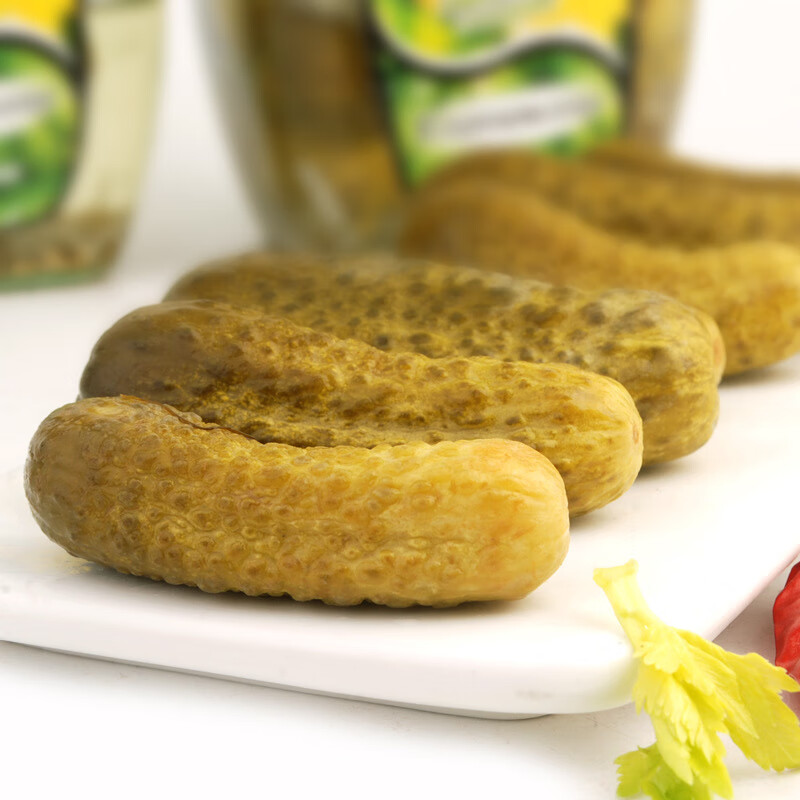 俄罗斯风味酸黄瓜好吃解腻西餐下酒菜即食下饭菜 俄式酸黄瓜500g*2瓶