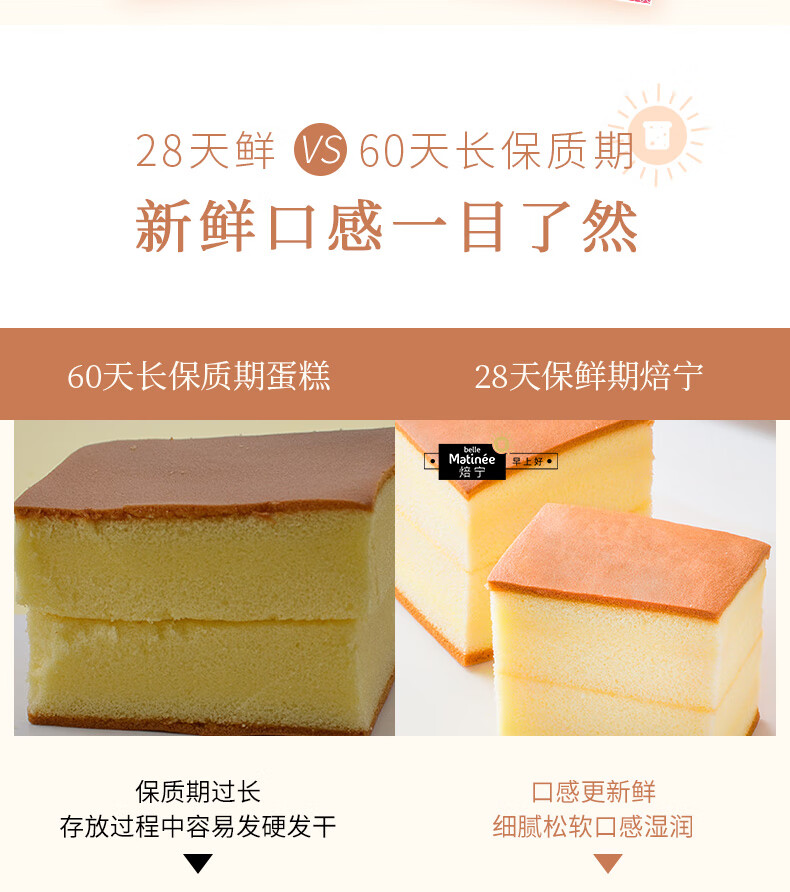 盐津铺子 焙宁蛋糕 28天保质期 720g 图3