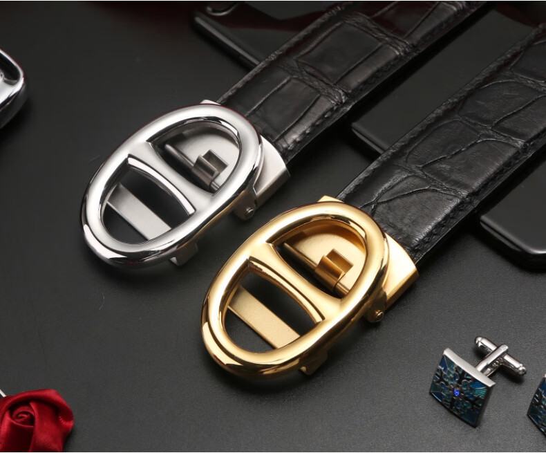 卡梵蒂皮带男真皮自动扣高档名牌青年男士百搭送礼奢侈品鳄鱼皮腰带