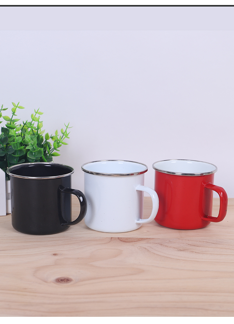 濑口杯老式红色茶缸杯水杯怀旧茶缸子马克杯个性餐厅搪瓷杯 直径【16