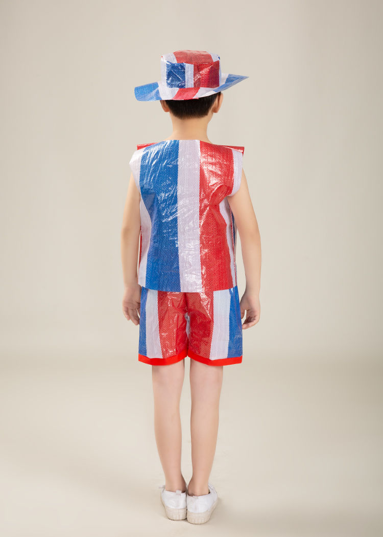 六一儿童节演出服装儿童环保时装秀衣服男童表演服走秀潮服幼儿园手工