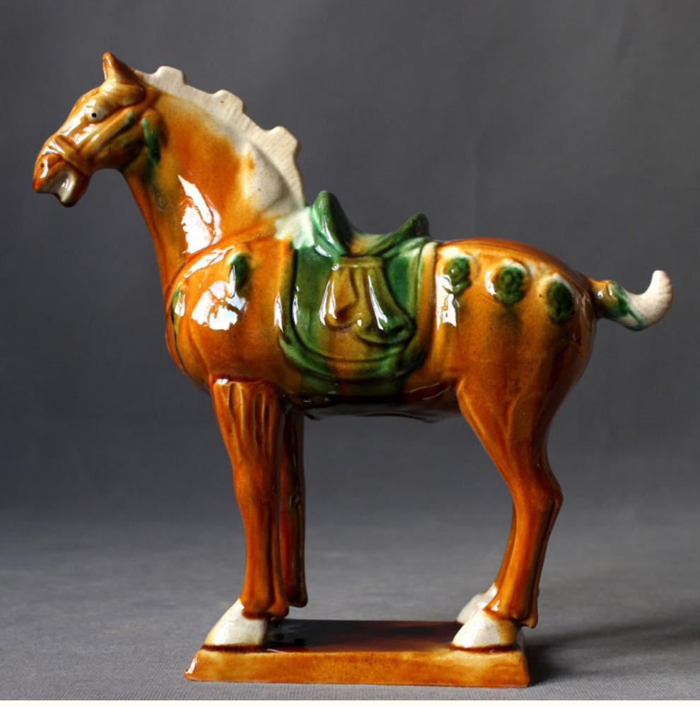 唐三彩马陶瓷马六骏马摆件家居工艺礼品马到成功摆件马上有钱对象六骏