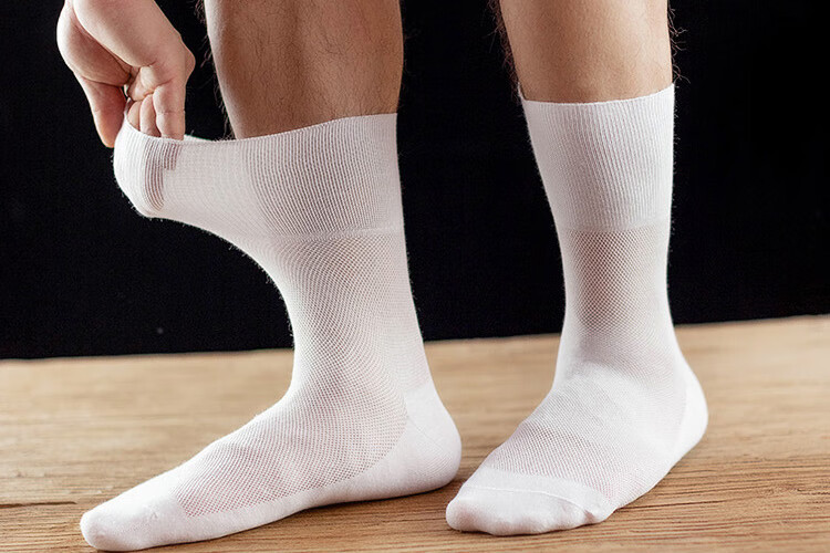 华邦老人松口袜子老年人宽松口大码爸爸袜子男中筒纯棉父亲袜女士夏季