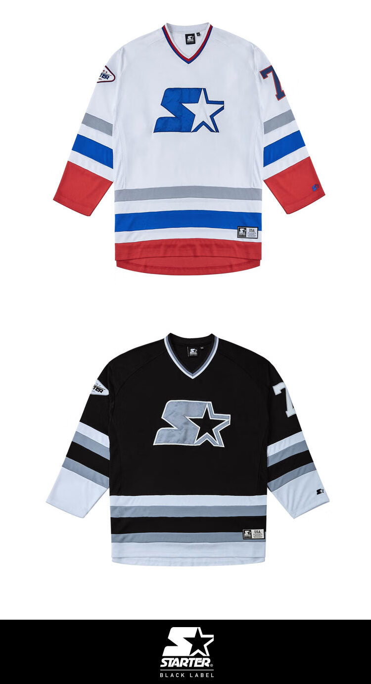 starter男女装秋冬新品潮牌运动休闲纯色针织长袖衫冰球服 大白色 s