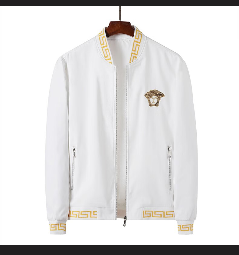 站男装美杜莎刺绣外套男士棒球服修身上 黑色8899# m【图片 价格 品牌