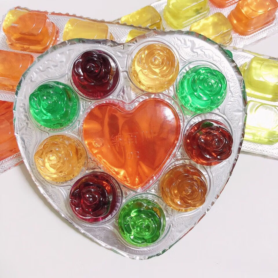 桃心果味果冻爱心型果冻多种水果口味70g 创意果冻休闲儿时小零食