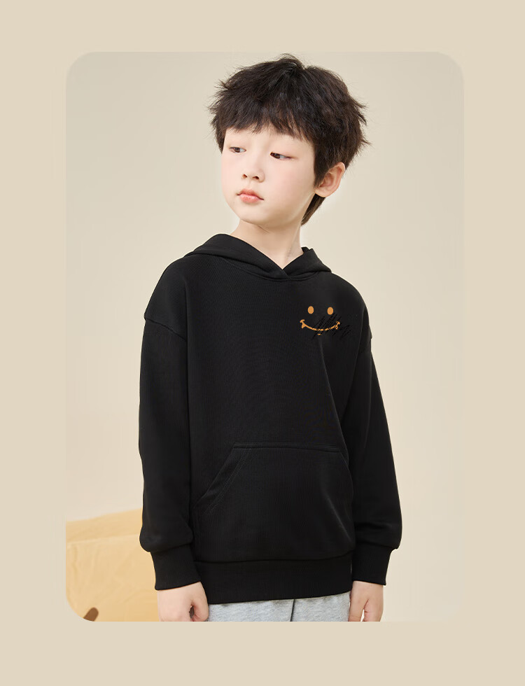 Jeanswest Boys' Autumn Wear 2025, Children's Sweatshirt, Big Kids' Long-Sleeve Top, Spring And Autumn Style, Boys' Hooded Pocket Pullover 12