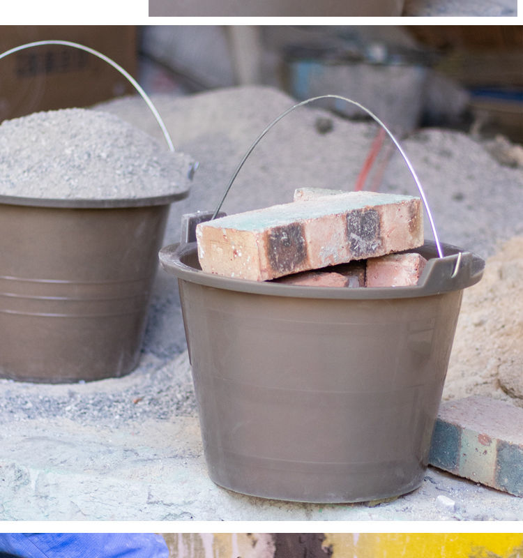 工地用水泥灰浆桶家用装修灰桶加厚牛筋桶灰盆水泥盆牛筋农用粪桶 利