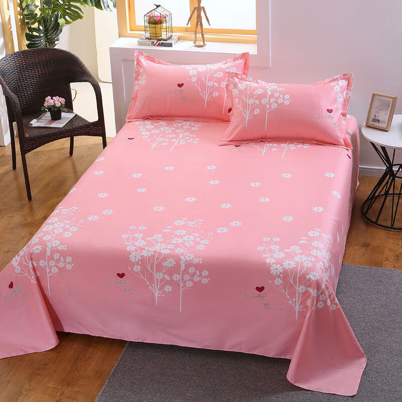 纯棉床单单件学生宿舍单人床单双人床单被单格格小熊2302