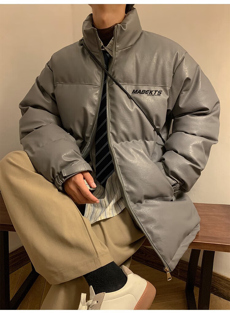 动感时尚北面皮质新国标羽绒服男羽绒防寒服冬季加厚皮2022年新款防风