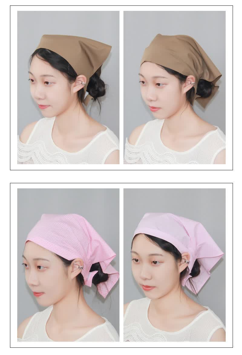 头巾帽厨房头巾帽饭店餐厅工作日式女服务员子儿童头巾厨师帽子三角巾