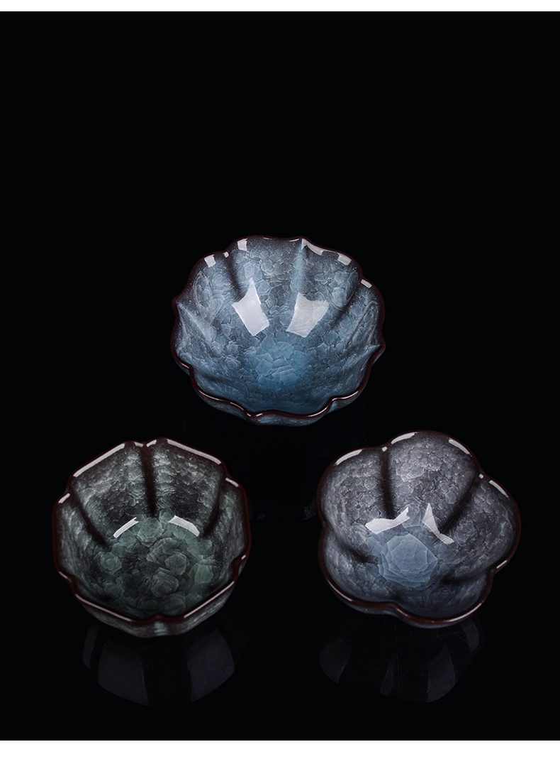 龙泉青瓷名家周光武手工冰裂纹主人杯单杯个人茶盏品茗茶杯花边杯