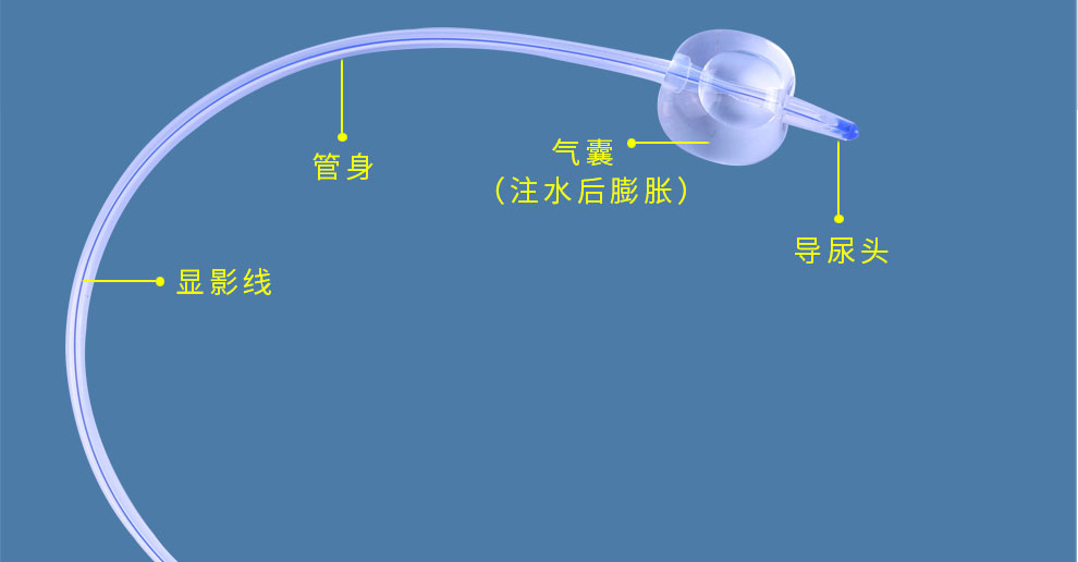 儿童硅胶导尿管双腔带球囊滞留医用家用无菌带导丝导尿管8号1支27mm