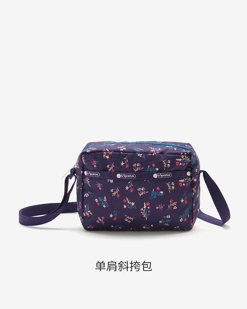 lesportsac乐播诗包包女时尚单肩小方包手提包斜挎包2434蓝灰蝴蝶