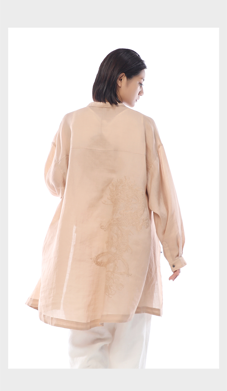 竹林石屋2022夏季中长款衬衫宽松上衣清凉透气显气质商场同款1122620