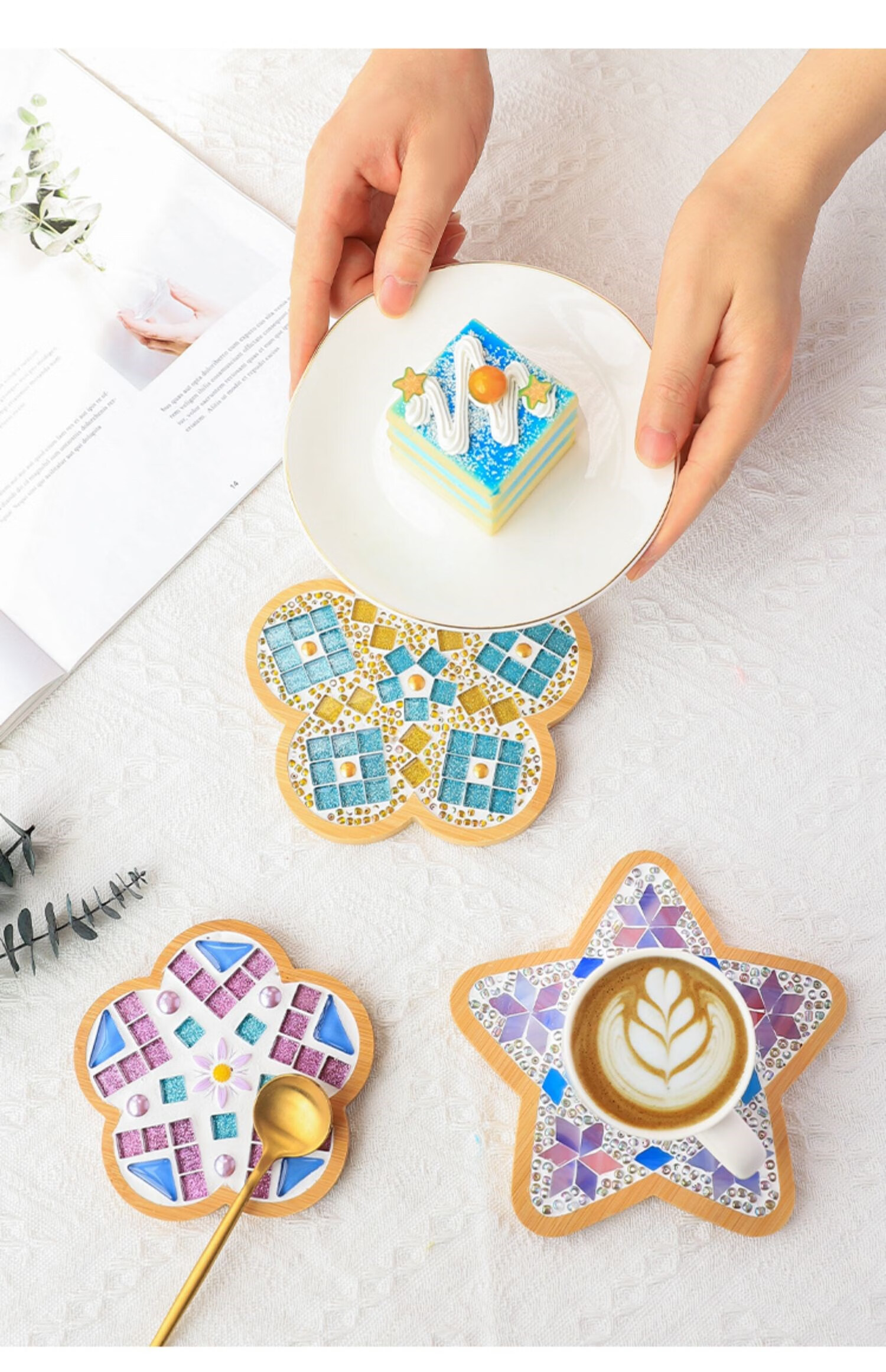【抖音同款】官方品质马赛克杯垫diy材料包子手工教师节礼物幼儿园