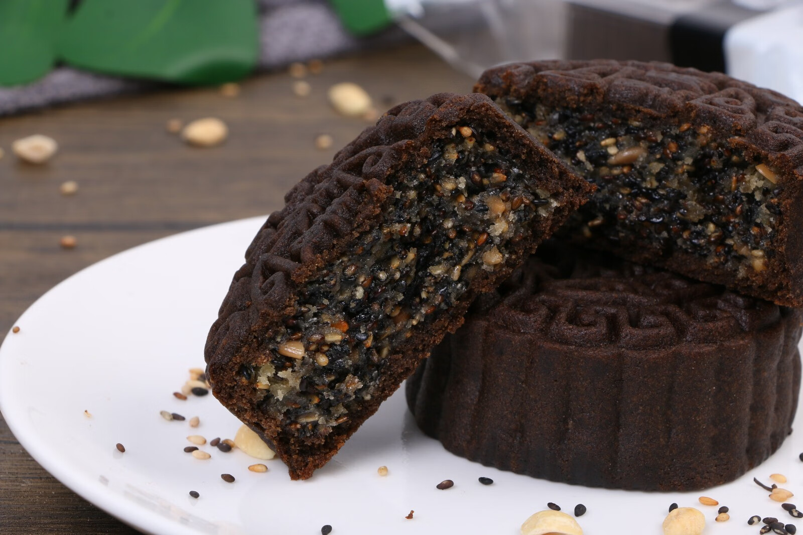 荞麦月饼中秋五仁月饼粗粮老式低无糖精脂卡减食品 混合口味-100g*20