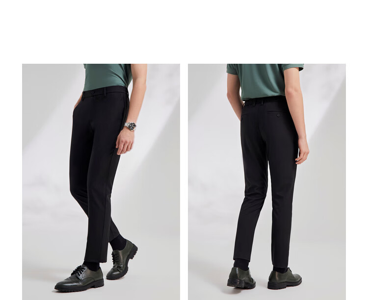 YOUNGOR Men's Dress Pants, Spring And Summer, Young Business Casual Trousers, VCHX310105AWY, Black, 170/78A 5