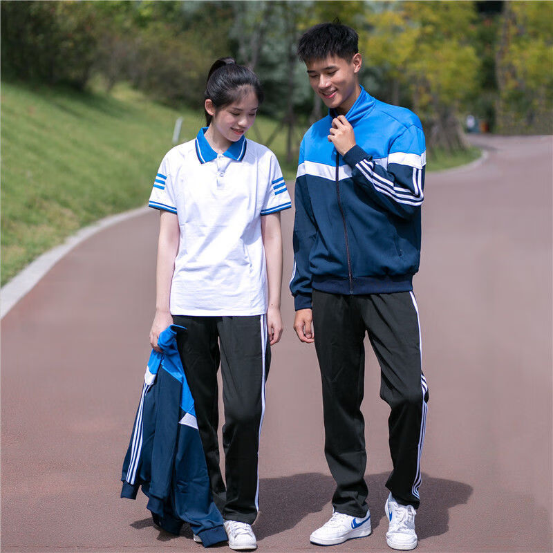 tzvh 中学生校服套装冬装冬季校服套装中学生加绒黑白三件套初中生