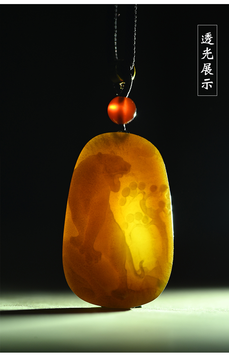 玉华情玉雕大师作品和田玉生肖虎吊坠男士款天然新疆且末糖老虎玉坠