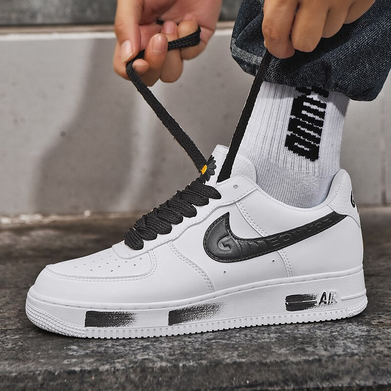 nk鞋男鞋官网奶咖低帮板鞋女鞋小白鞋潮鞋运动鞋 空军低帮an纯白色 送