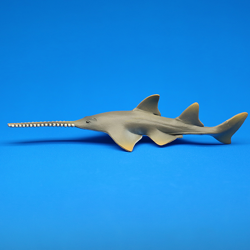 适用于绿鳍鱼银鲛鱼海洋动物玩具锯鳐模型实心海底生物深海鱼类儿童