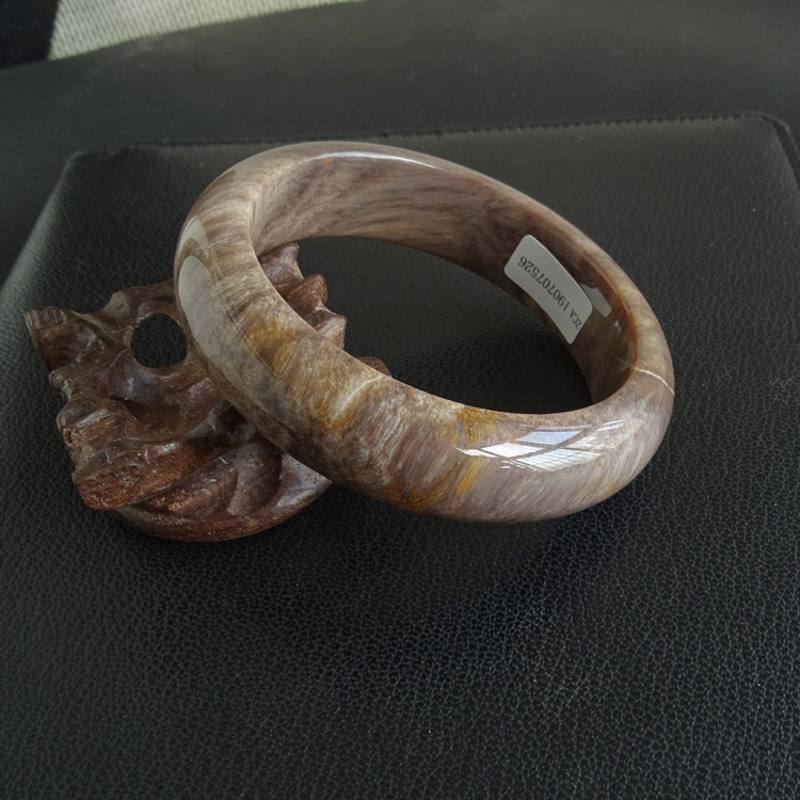 硅化木化玉白树化玉手镯 木化石实物送证书 019号实物【图片 价格