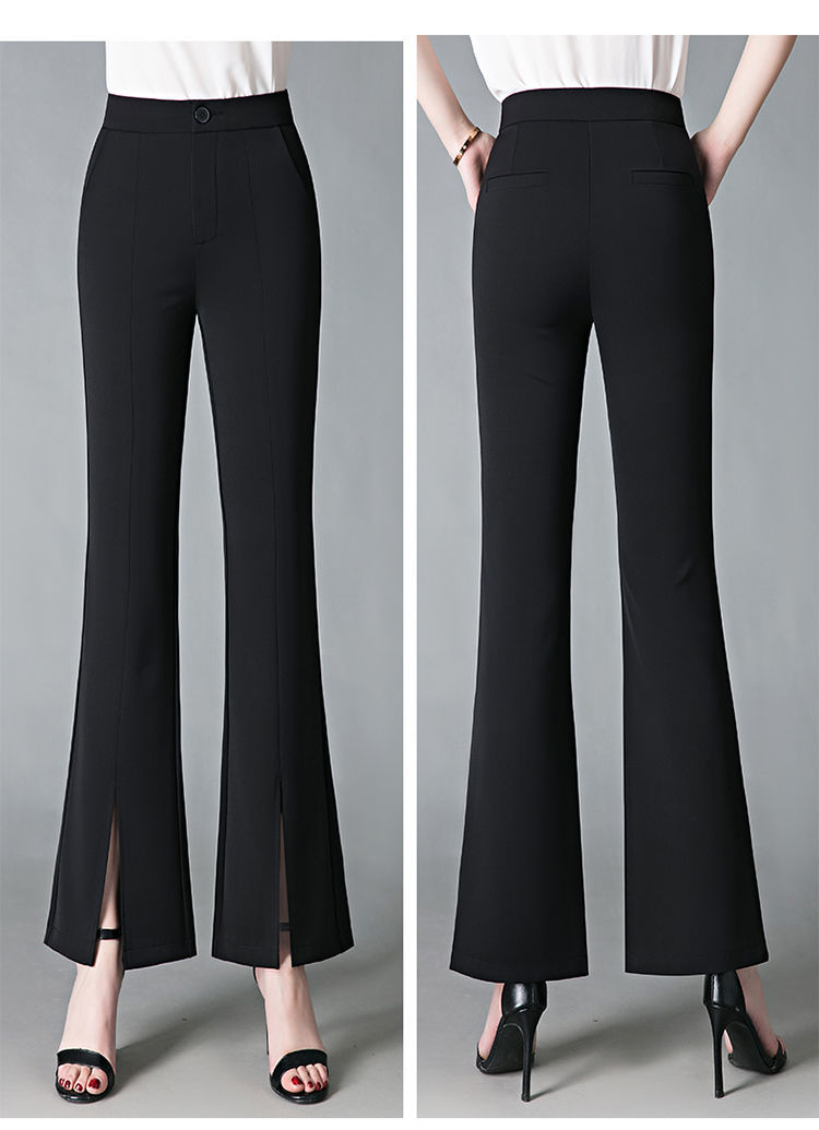 轻奢气质九分鱼尾裤女2022春夏新款高腰显瘦休闲裤宽松垂感开叉微