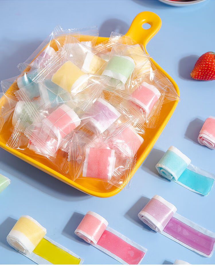 卡思达彩虹糖果c卷果汁卷软糖9g维c果卷软糖橡皮糖网红水果味糖果童年