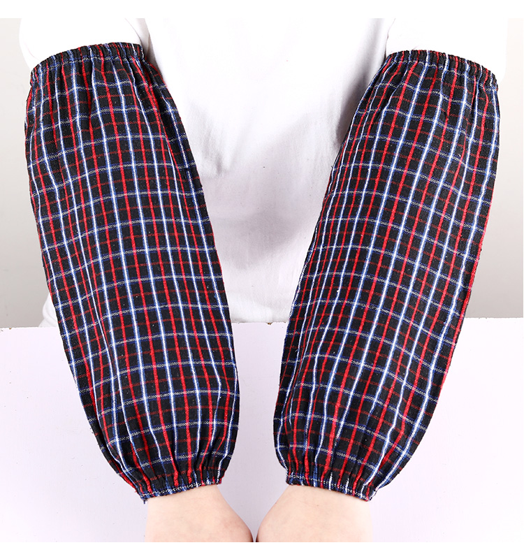 纯棉布袖套长款加厚男女厨房清洁防污套袖头工作劳保护袖咖啡色中款薄