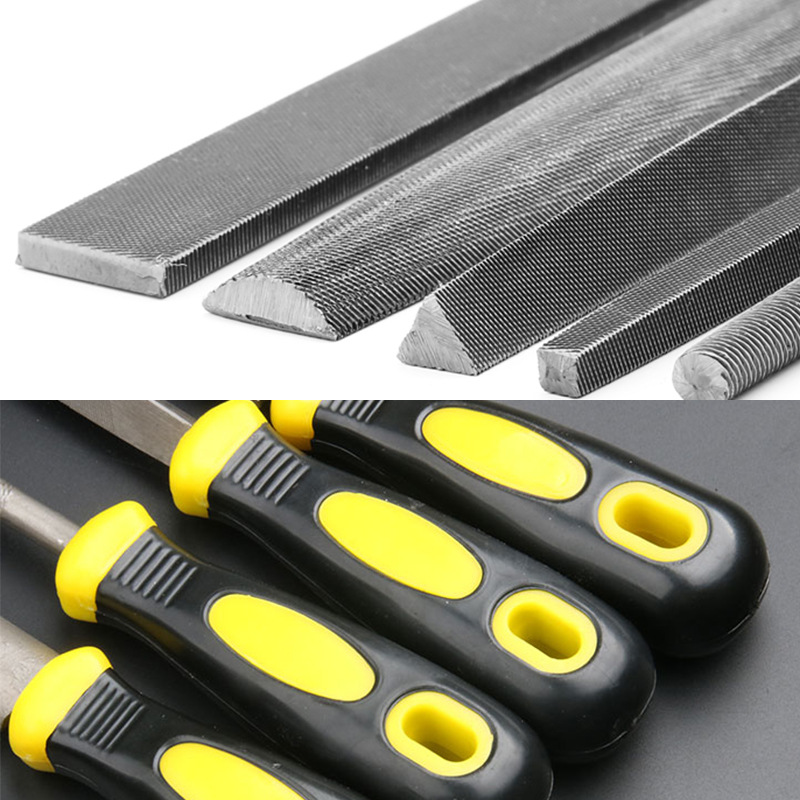 科普西t12高碳钢半圆锉刀钳工锉钢锉粗中细什锦锉金属打磨工具钢锉6寸