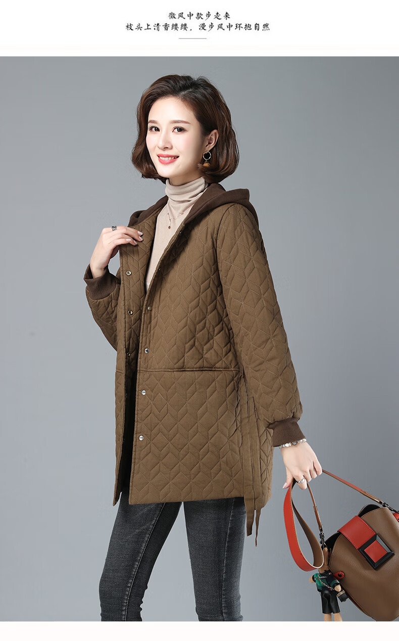 凯若琳 棉服女中长款2019冬装女装新款韩版新品休闲宽松显瘦妈妈装连