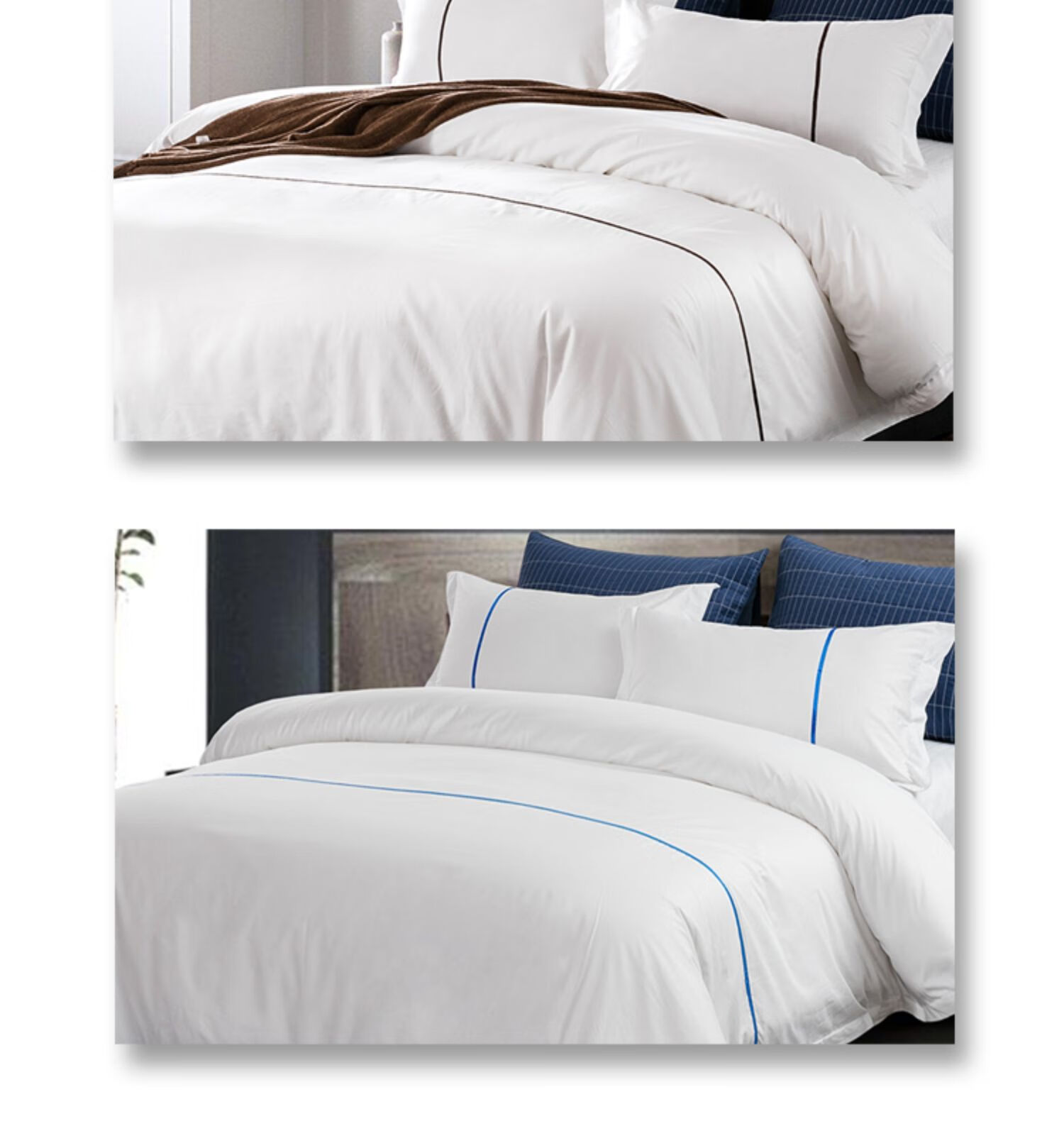 维也纳酒店四件套五星级宾馆酒店床上用品布草纯白色床单被套四件套