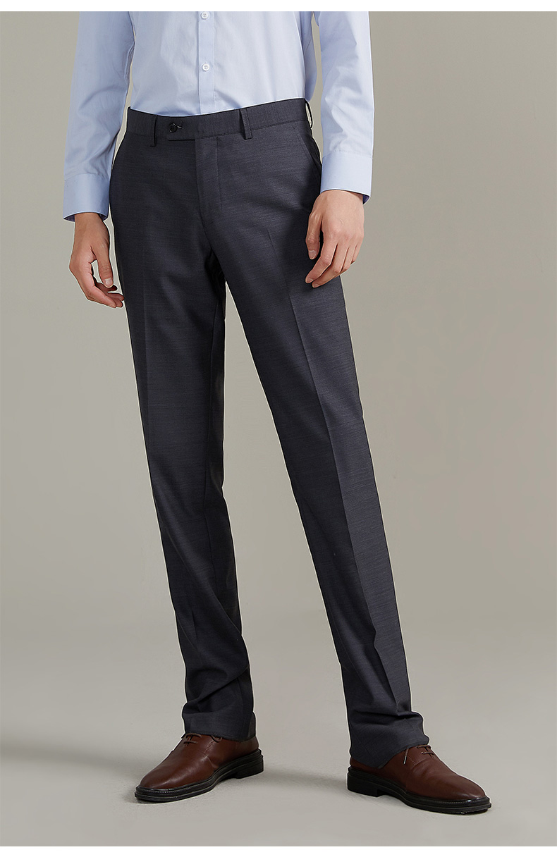 busen/步森男裤毛料直筒西裤2021秋季新款职业正装西装裤子男 灰色 82