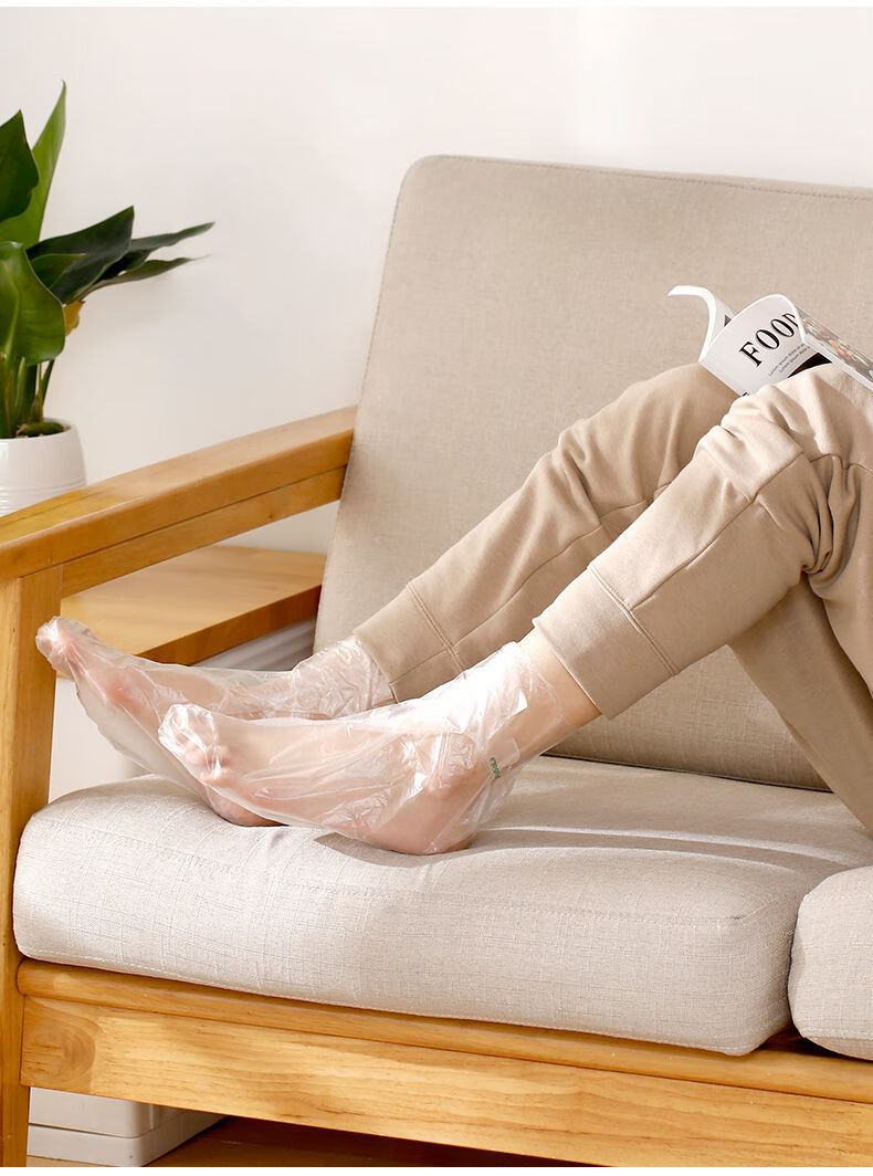 一次性脚膜套足膜套塑料袜套透明足套泡脚套试鞋套足疗店脚套手膜足膜