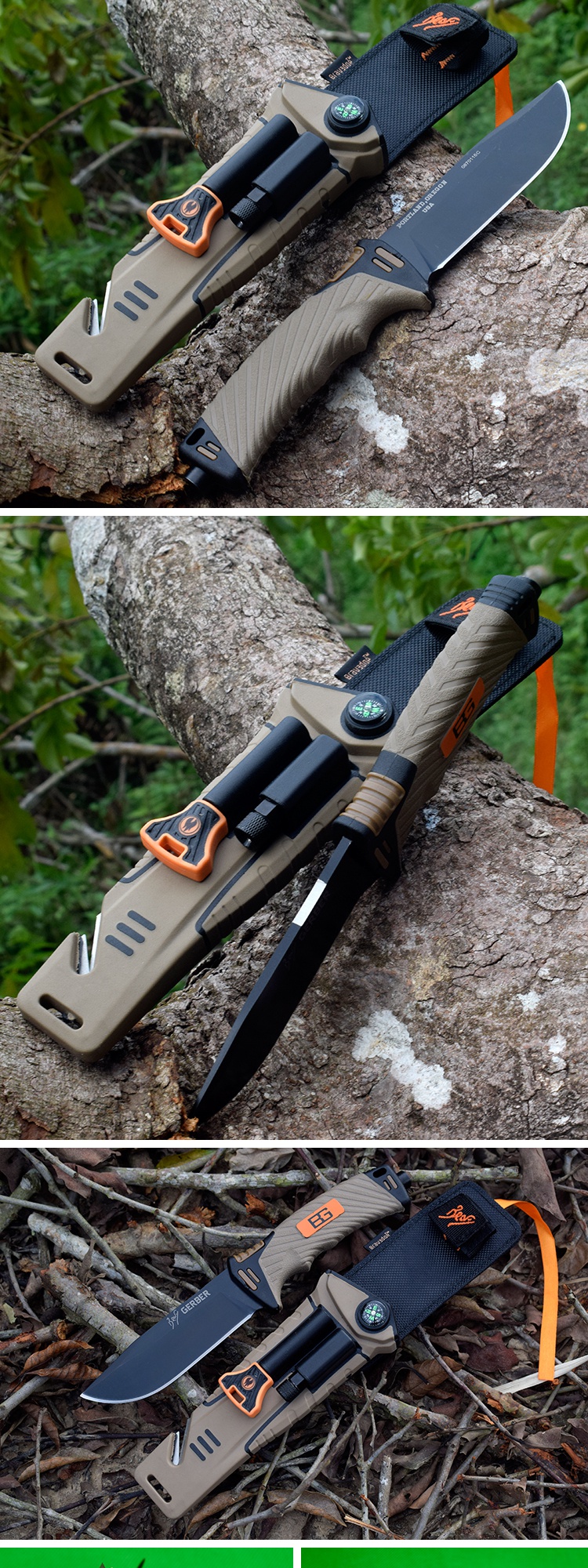 贝尔户外生存刀贝尔求生刀 贝尔求生刀戈博荒野求生随身刀户外刀具